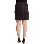 BENCIVENGA Multicolor Checkered Ruffle High Waist Mini Skirt