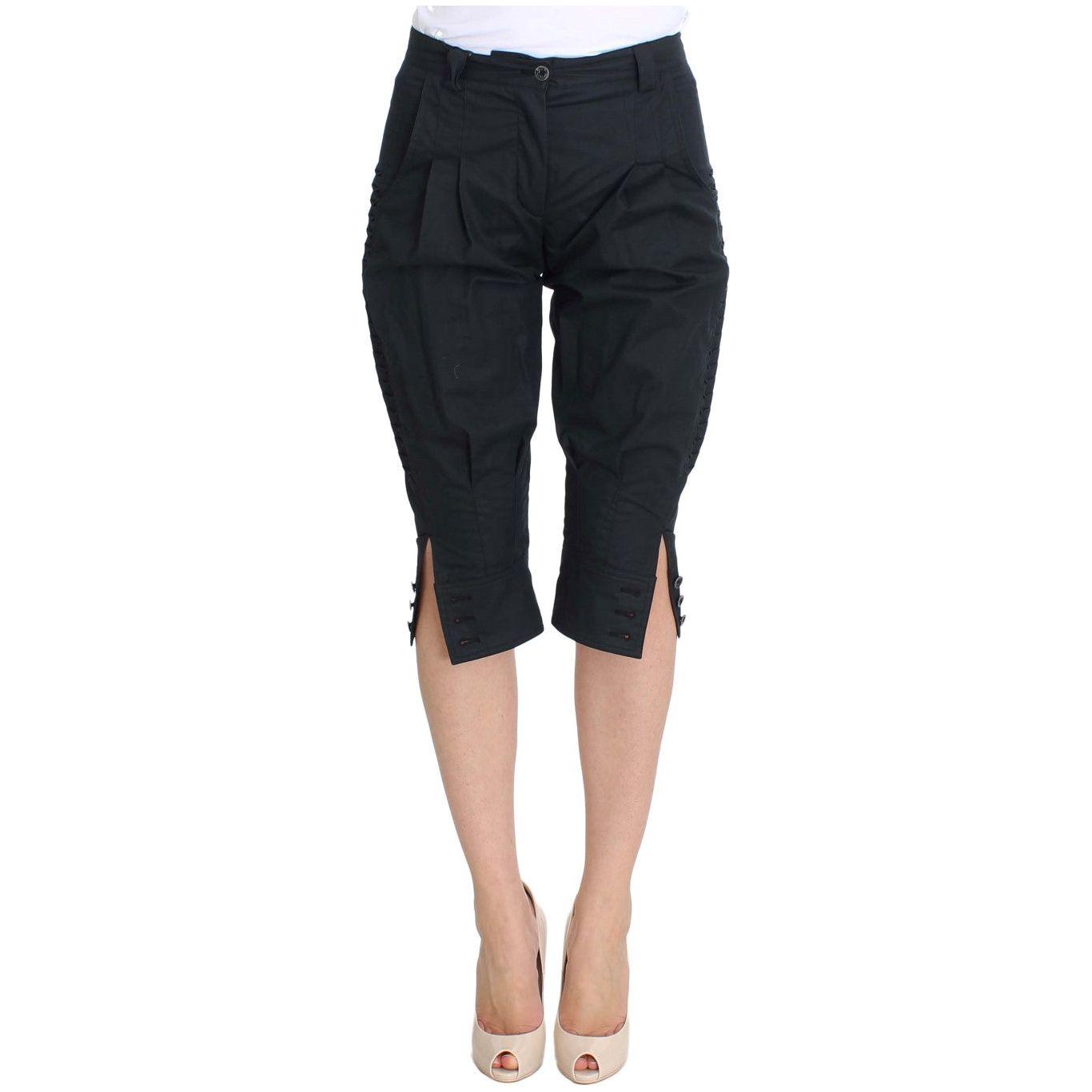 Ermanno Scervino Blue Cotton 3/4 Length Pants Jeans & Pants