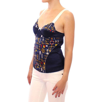 Dolce & Gabbana Blue Sailor Motive Tank Top