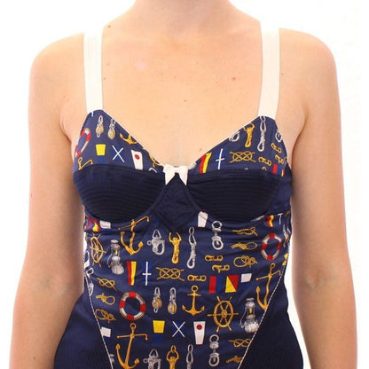 Dolce & Gabbana Blue Sailor Motive Tank Top
