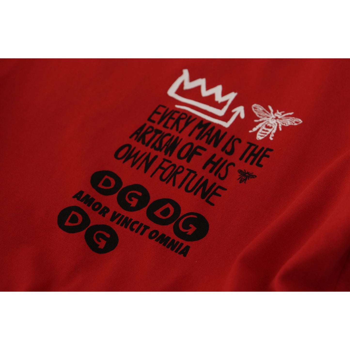 Dolce & Gabbana Red Amor Vincit Omnia Crewneck T-shirt