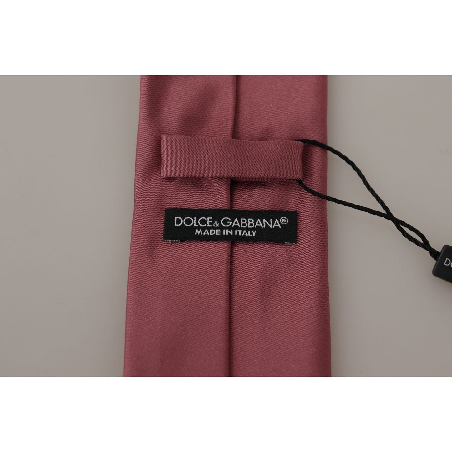 Dolce & Gabbana Pink Solid Print Silk Adjustable Necktie Accessory Tie KRA3166#