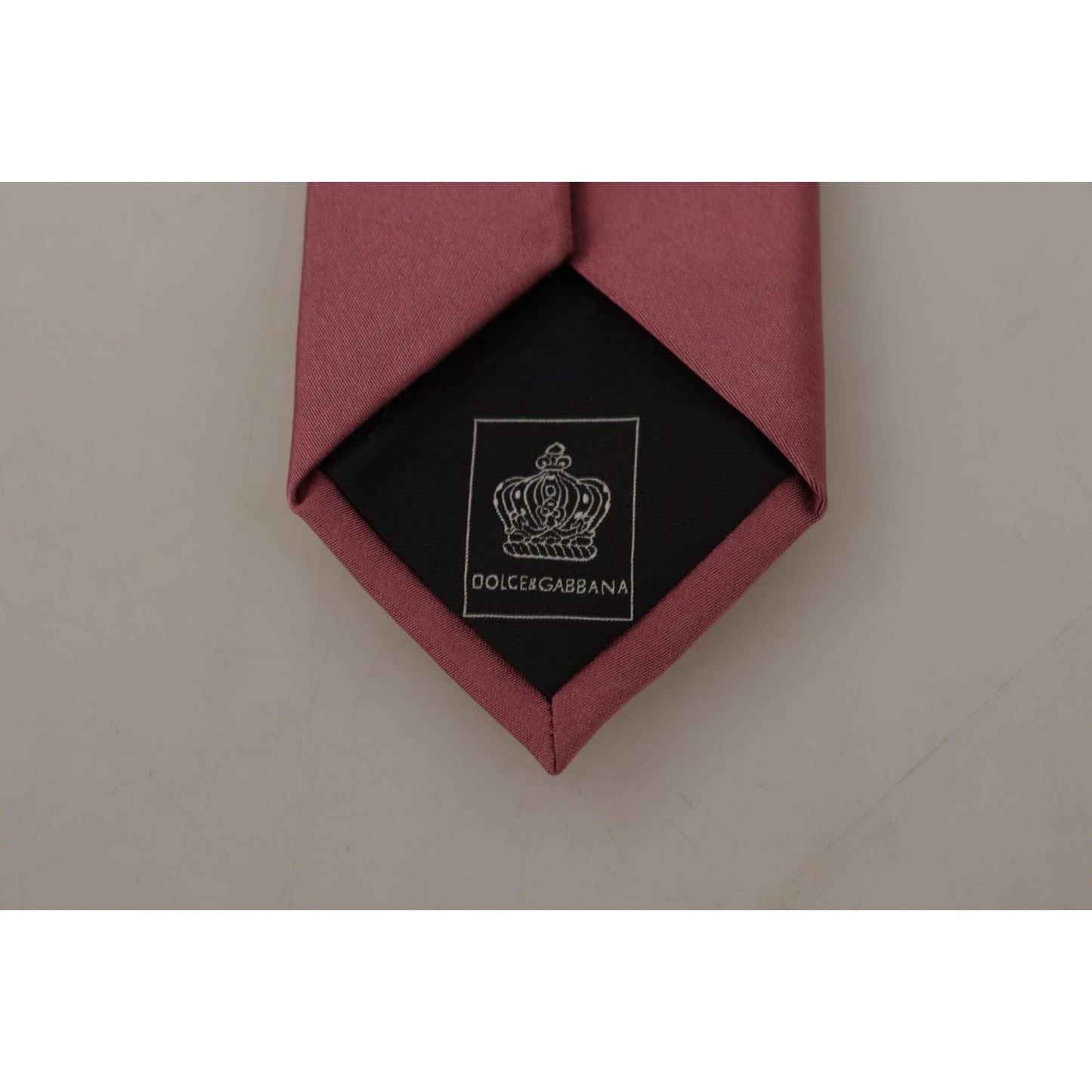 Dolce & Gabbana Pink Solid Print Silk Adjustable Necktie Accessory Tie KRA3166#