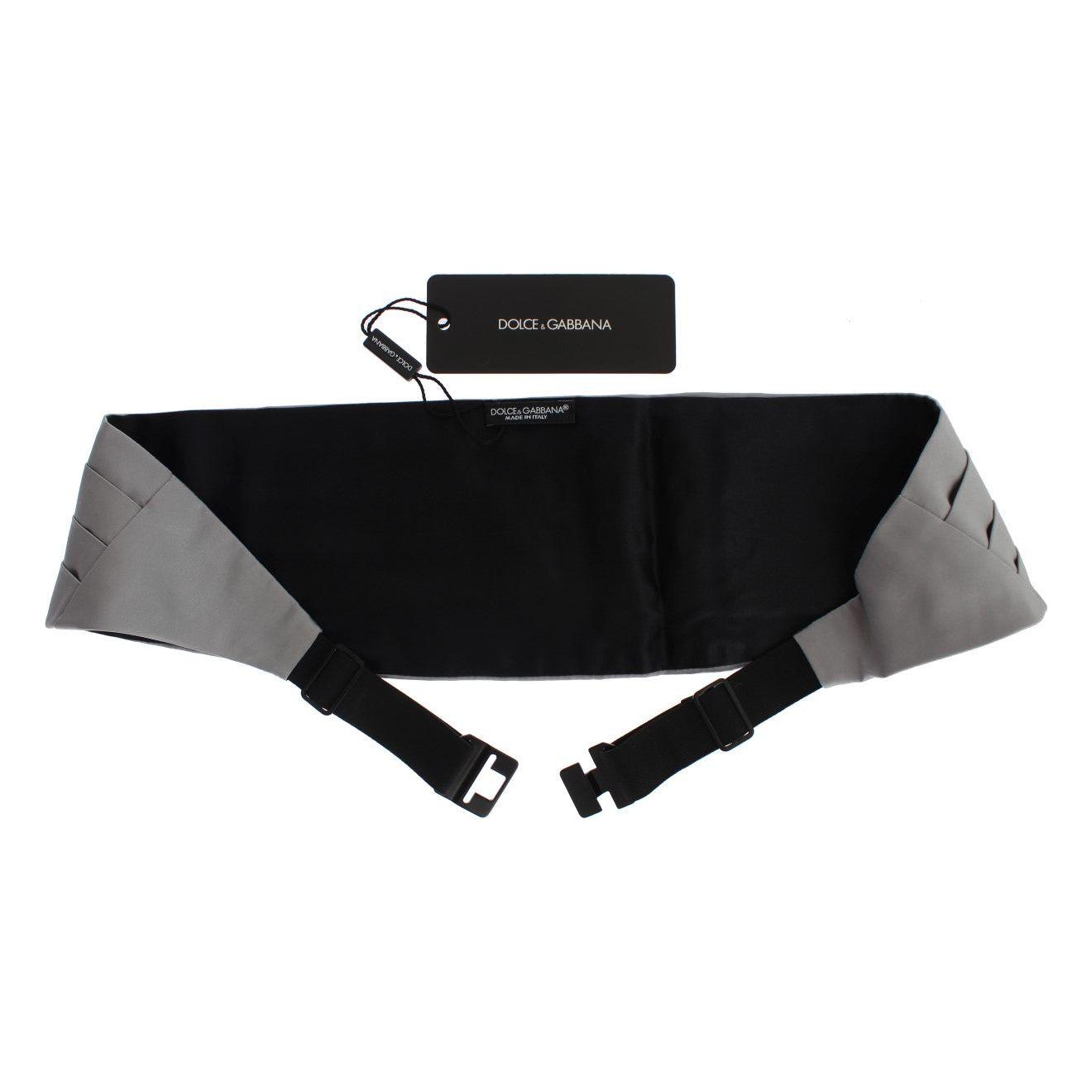 Dolce & Gabbana Gray Waist Belt Silk Cummerbund