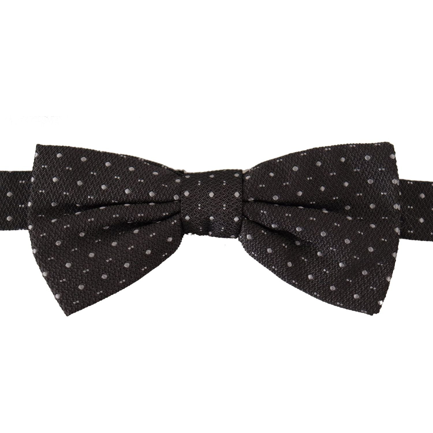 Dolce & Gabbana Gray Polka Dot 100% Silk Neck Papillon Tie