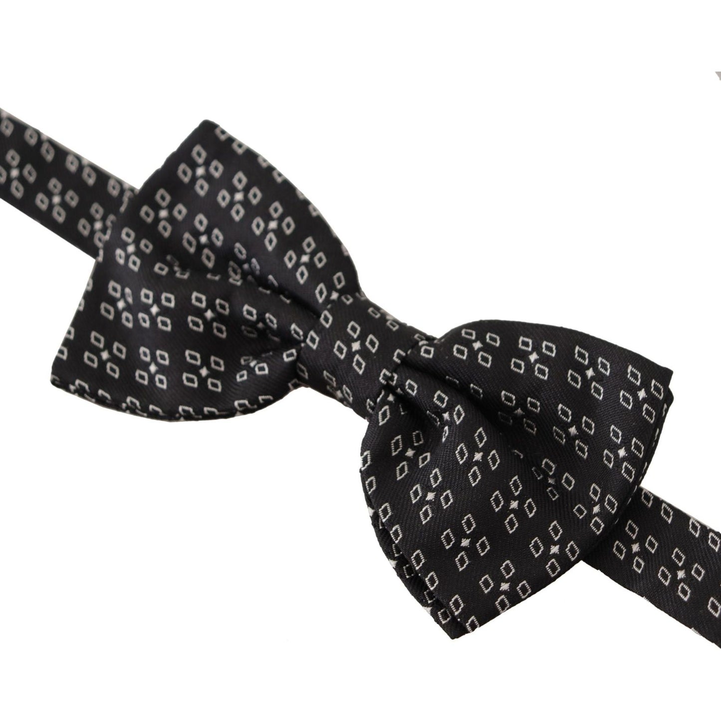 Dolce & Gabbana Dark Gray White Polka Dot 100% Silk Neck Papillon Tie