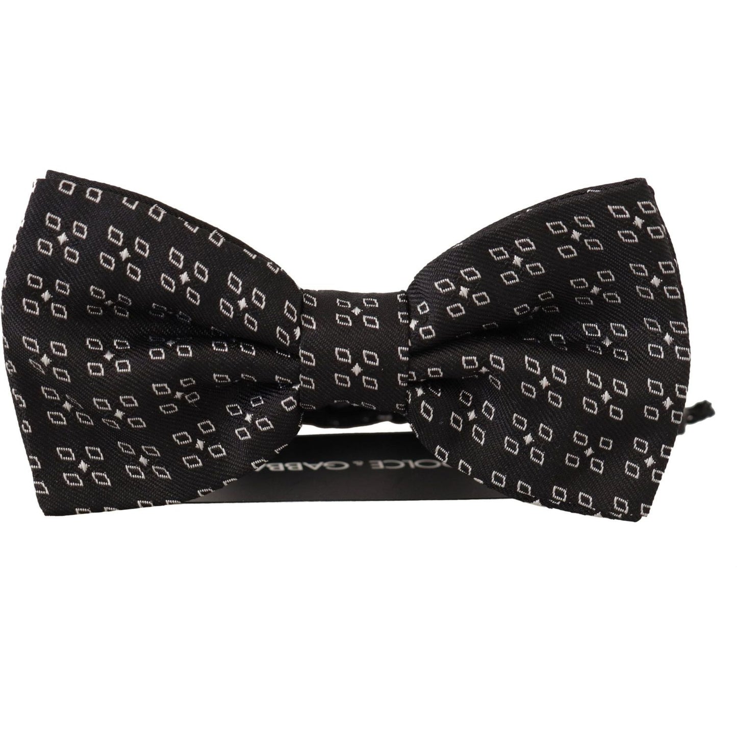 Dolce & Gabbana Dark Gray White Polka Dot 100% Silk Neck Papillon Tie