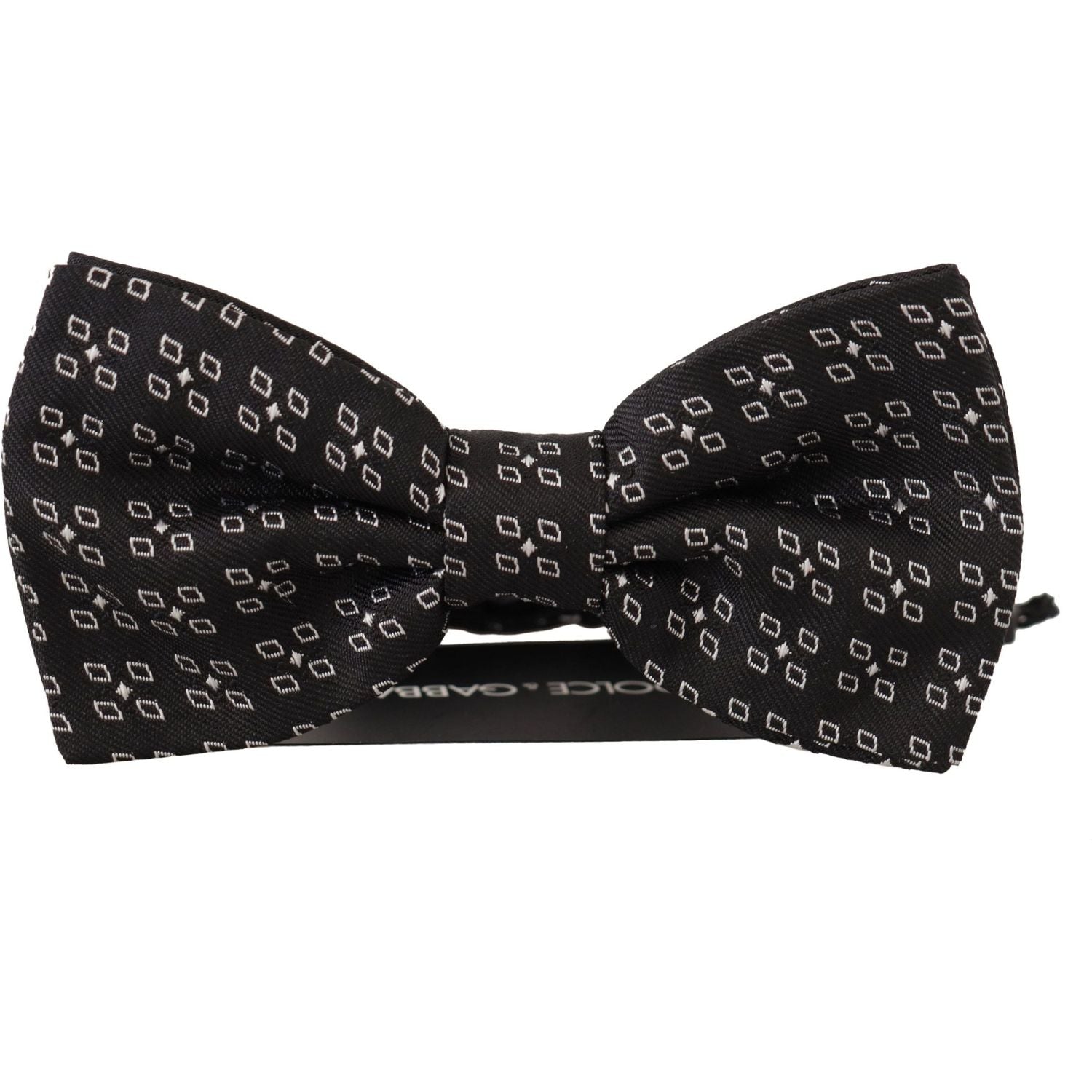Dolce & Gabbana Dark Gray White Polka Dot 100% Silk Neck Papillon Tie