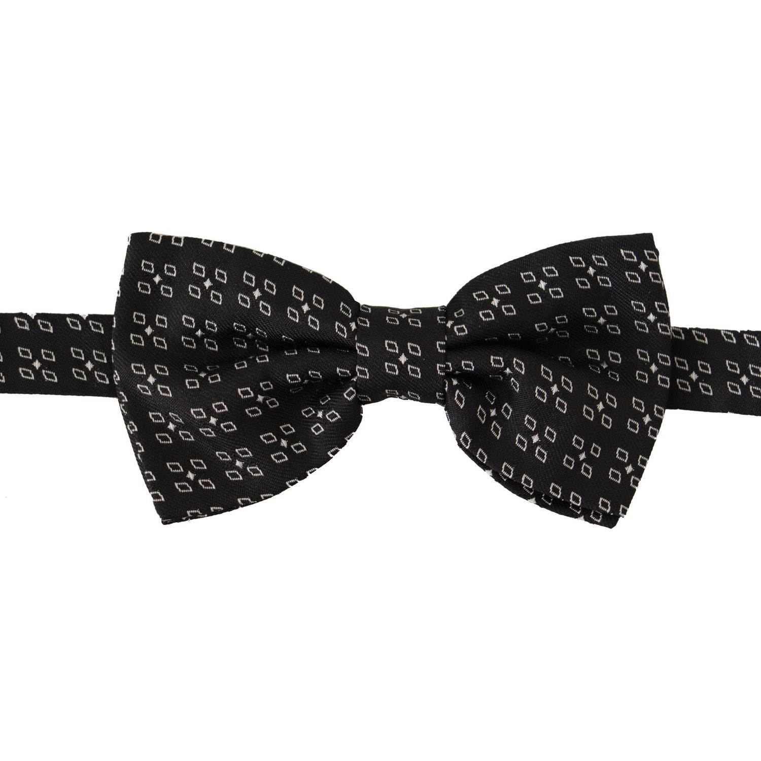 Dolce & Gabbana Dark Gray White Polka Dot 100% Silk Neck Papillon Tie