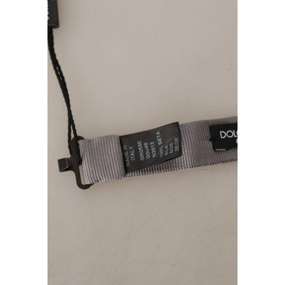 Dolce & Gabbana Gray 100% Silk Adjustable Neck Papillon Tie