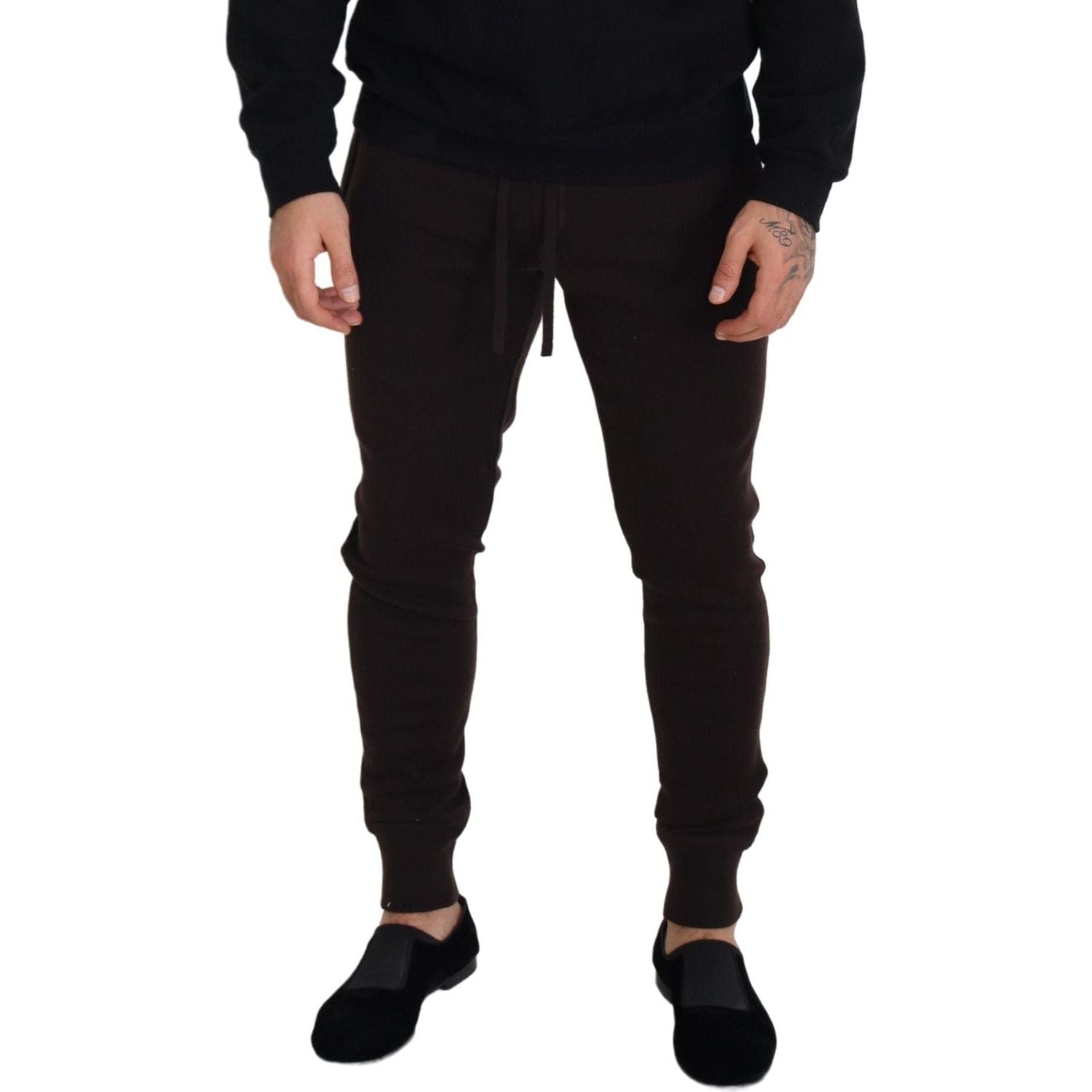 Dolce & Gabbana Brown Cashmere Trousers Bottoms Drawstring Pants