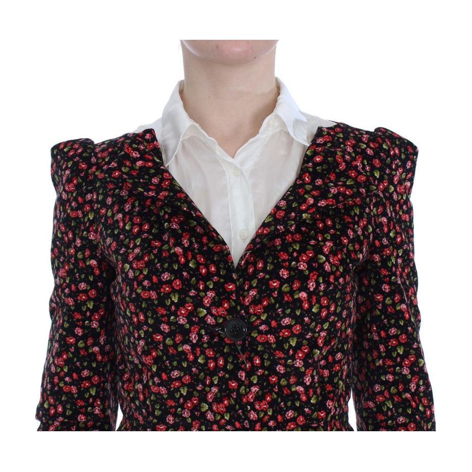 BENCIVENGA Black Multicolor Floral Suit