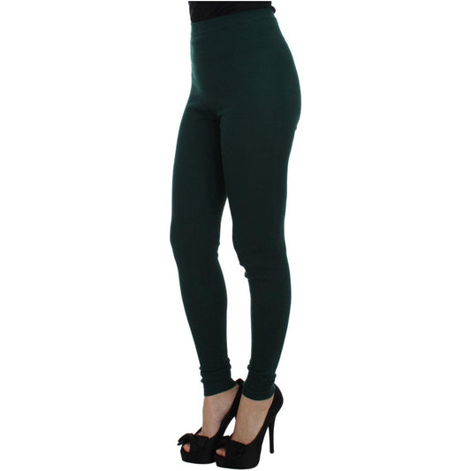 Dolce & Gabbana Green Cashmere Stretch Tights Pants SIG30807-3