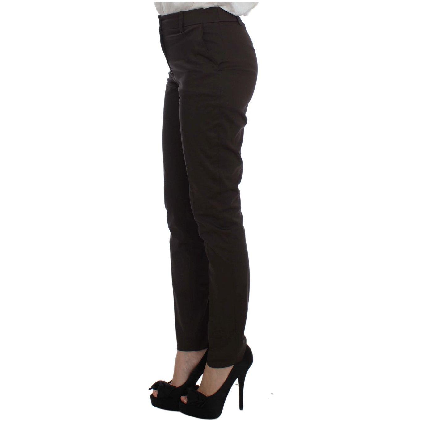 Exte Brown Stretch Two Button Suit Suit