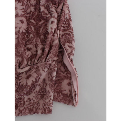 Exte Pink Floral Print Viscose Silk Blouse Top