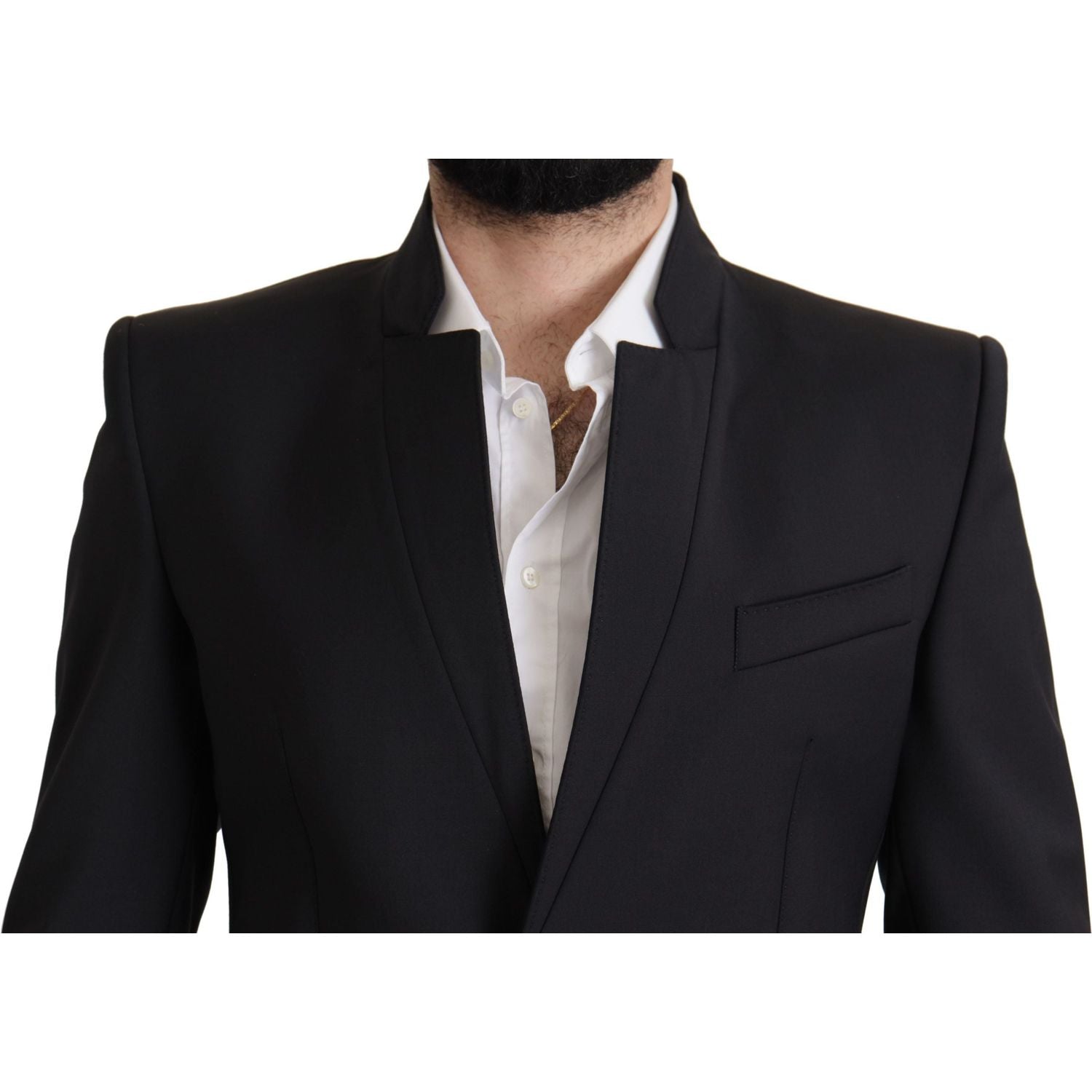 Dolce & Gabbana Black Wool Single Breasted Coat Men Blazer