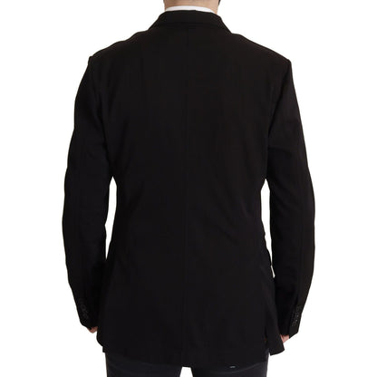 Dolce & Gabbana Black Wool Single Breasted Coat Blazer
