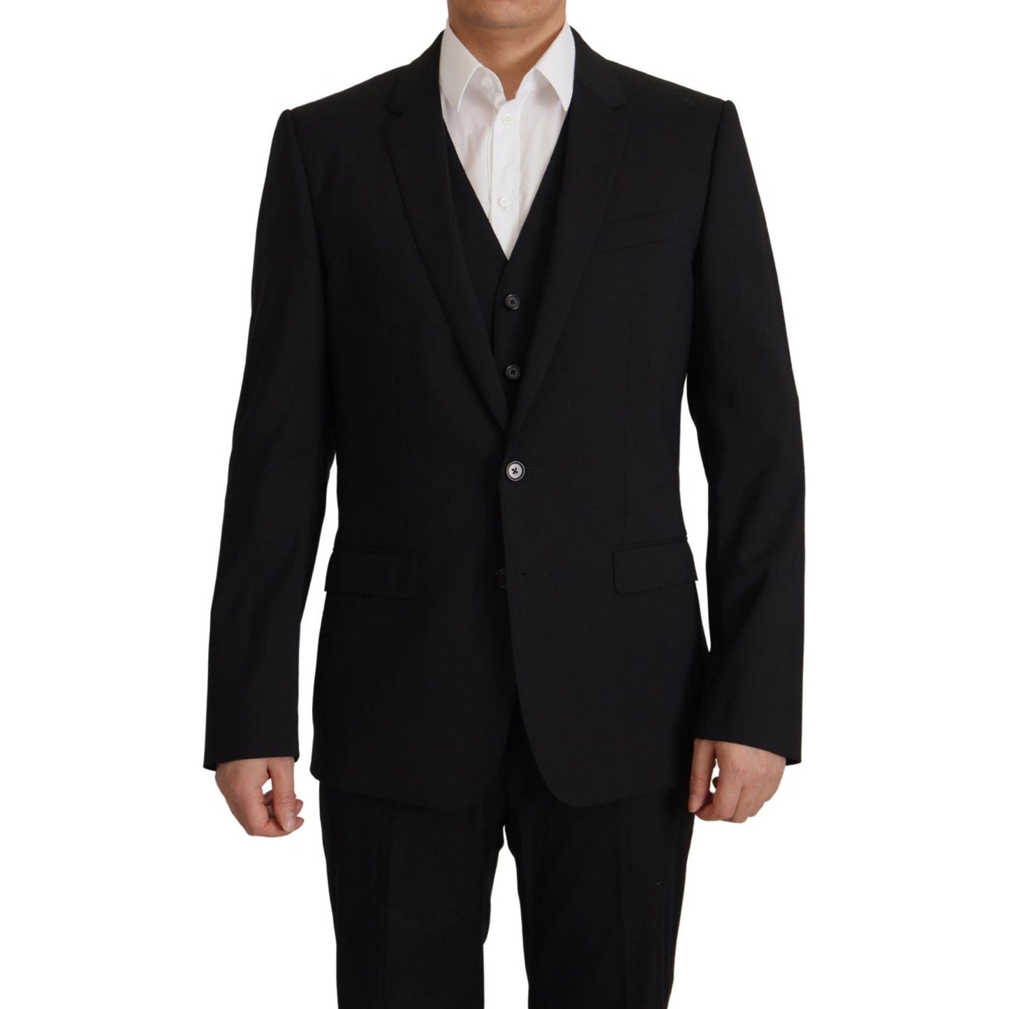 Dolce & Gabbana Black Jacket Vest 2 Piece MARTINI Blazer