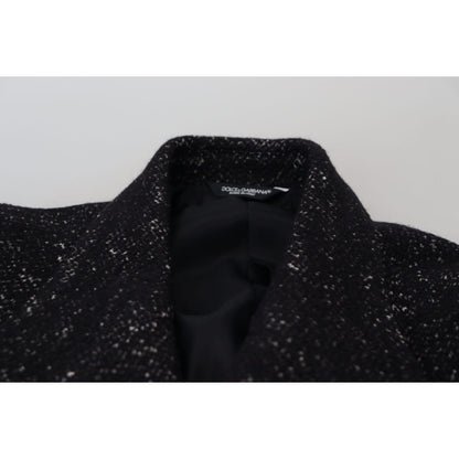 Dolce & Gabbana Black Wool Double Breasted Coat Men Jacket