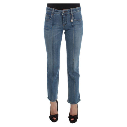 Costume National Blue Cotton Slim Fit Cropped Jeans Jeans & Pants