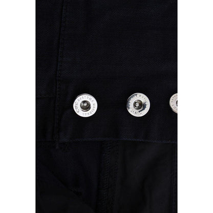 Costume National Black Cotton Slim Fit Cropped Jeans Jeans & Pants