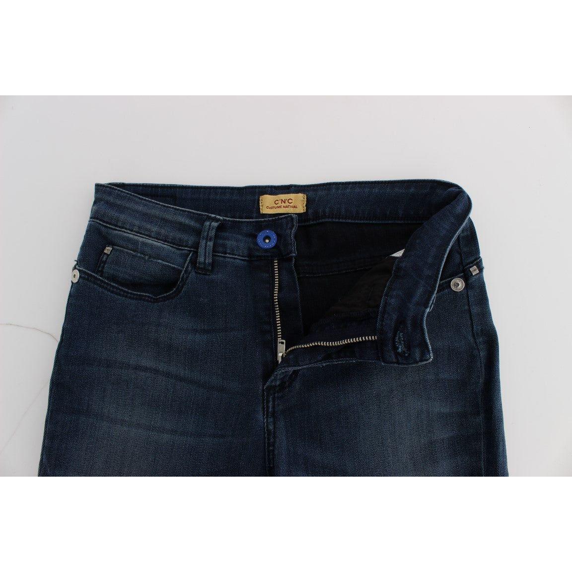 Costume National Blue Cotton Blend Slim Fit Jeans Jeans & Pants
