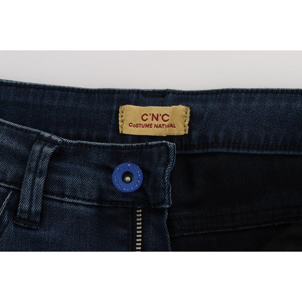 Costume National Blue Cotton Blend Slim Fit Jeans Jeans & Pants