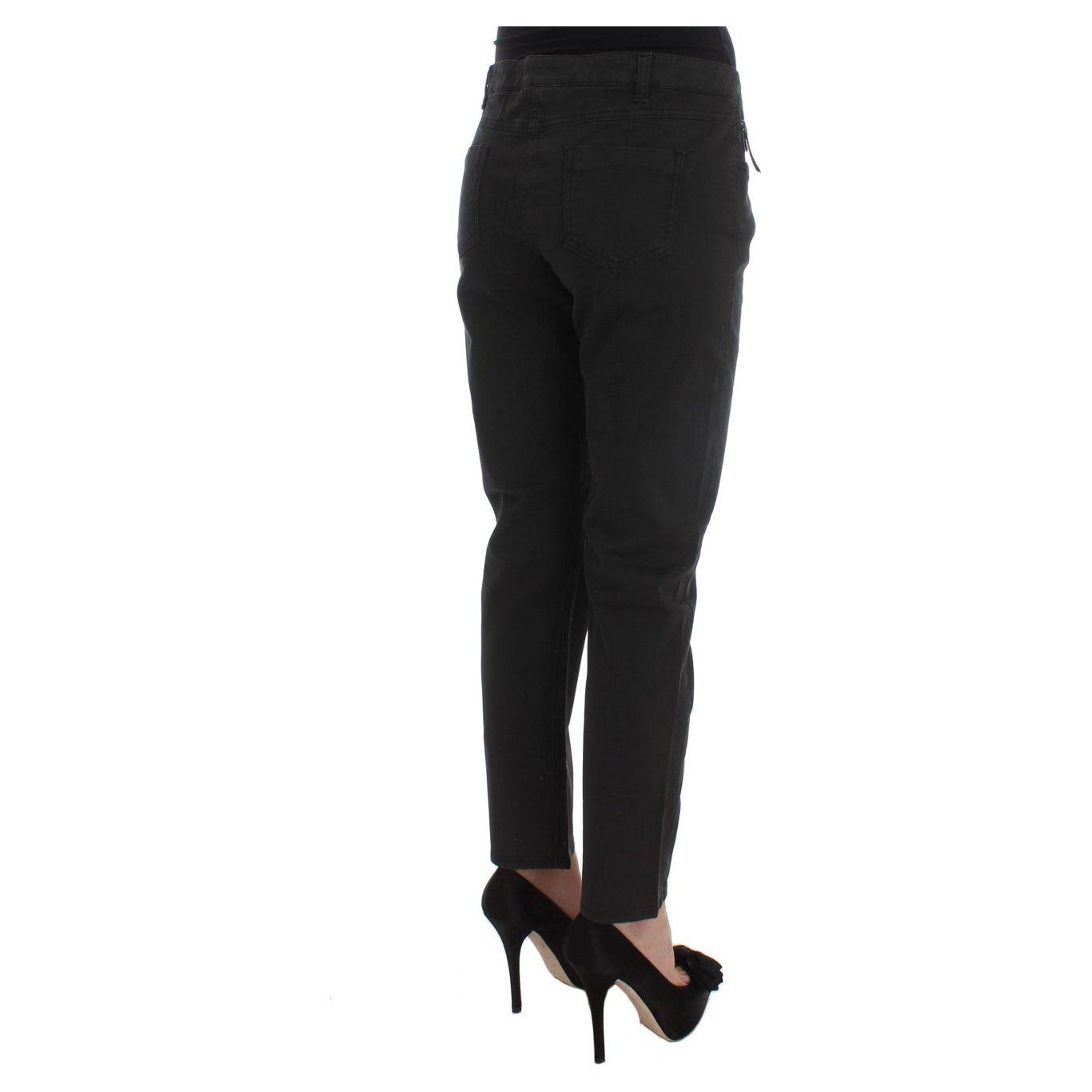 Costume National Black Cotton Capri Cropped Denim Jeans Jeans & Pants