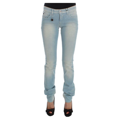 Costume National Blue Cotton Blend Super Slim Fit Jeans Jeans & Pants