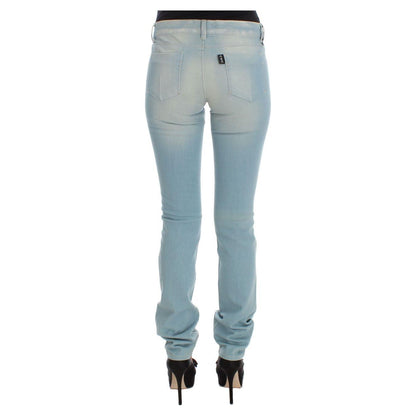 Costume National Blue Cotton Blend Super Slim Fit Jeans Jeans & Pants