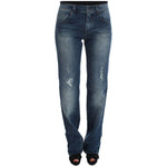 Ermanno Scervino Blue Wash Cotton Blend Slim Fit Jeans