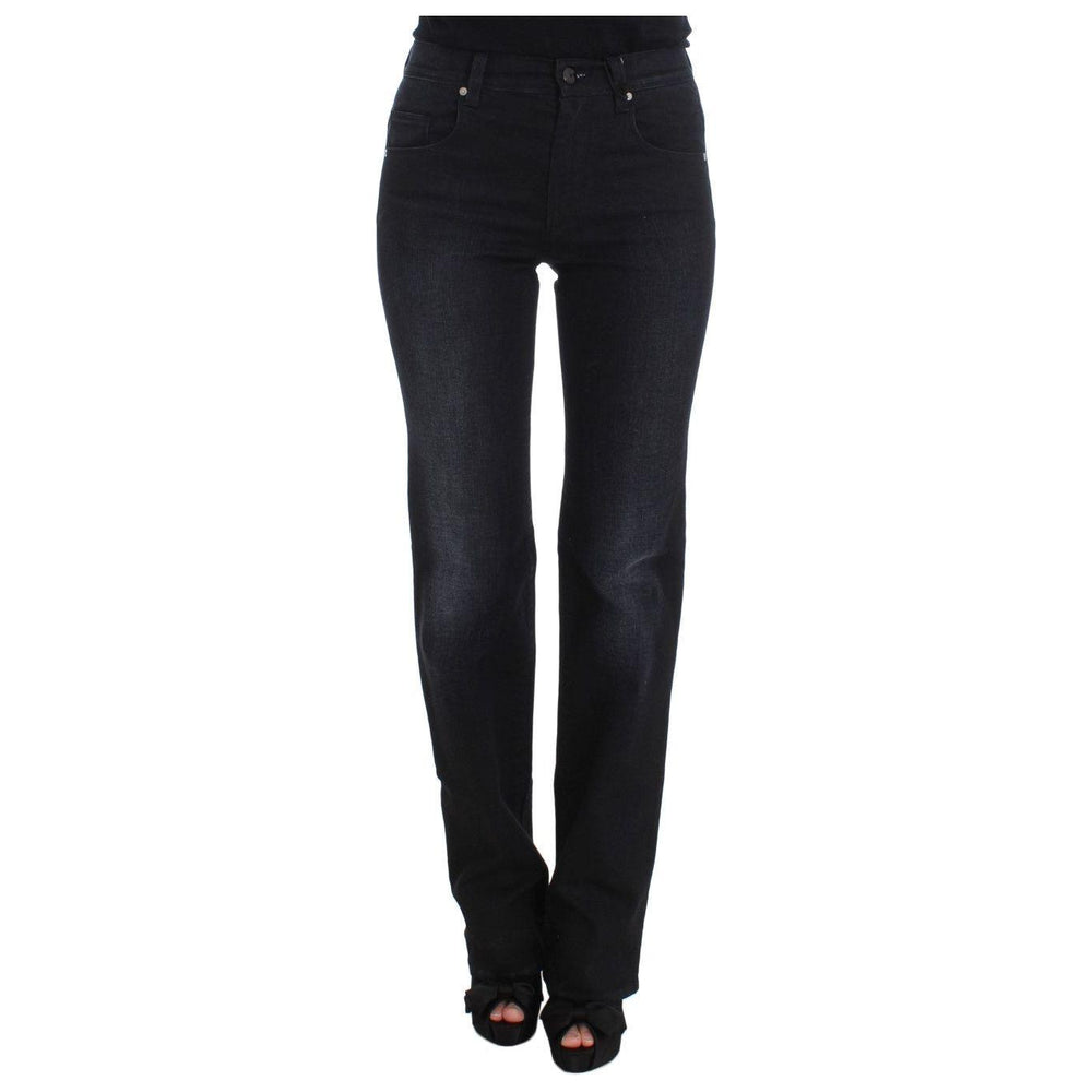 Ermanno Scervino Blue Cotton Blend Slim Fit Bootcut Jeans Jeans & Pants