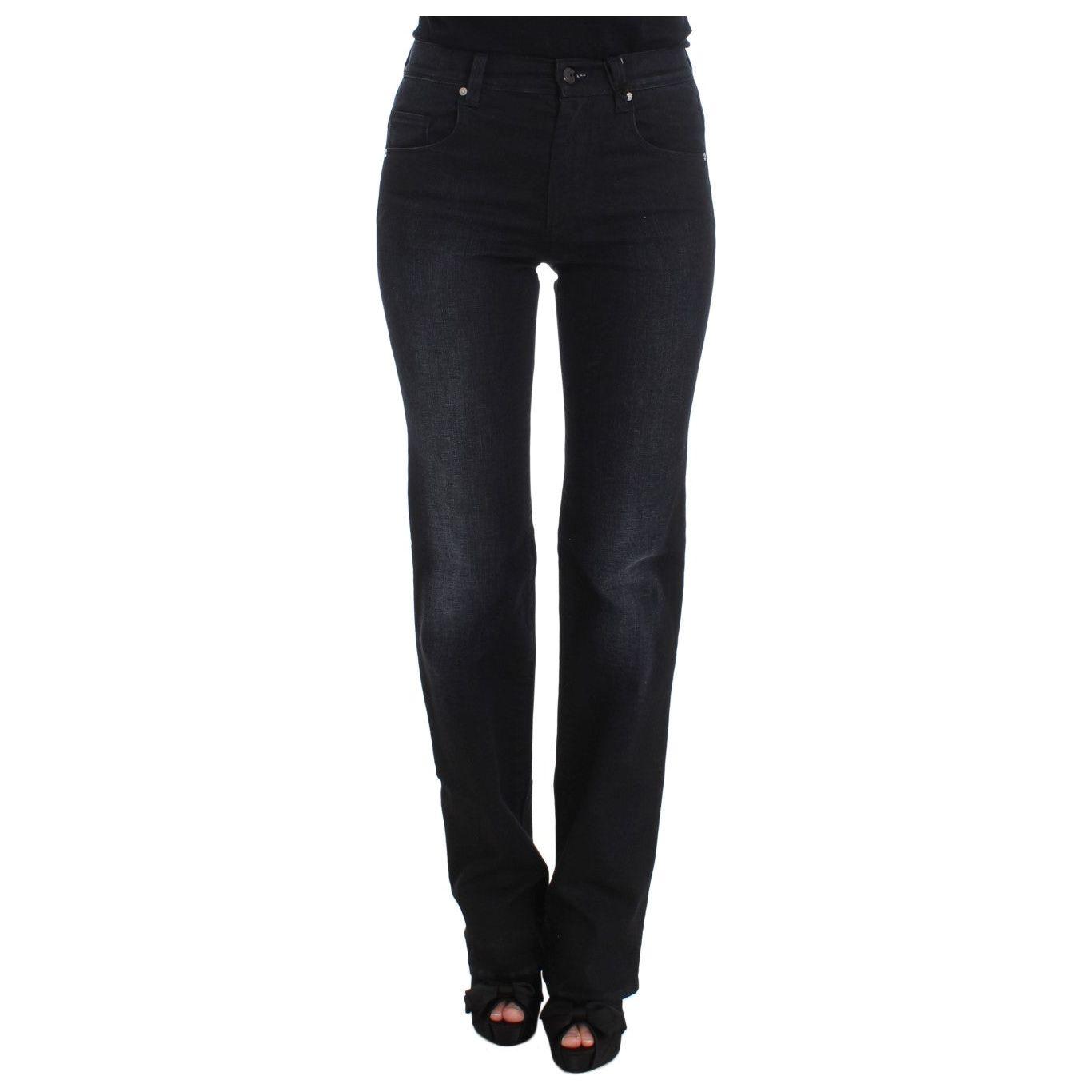 Ermanno Scervino Blue Cotton Blend Slim Fit Bootcut Jeans Jeans & Pants