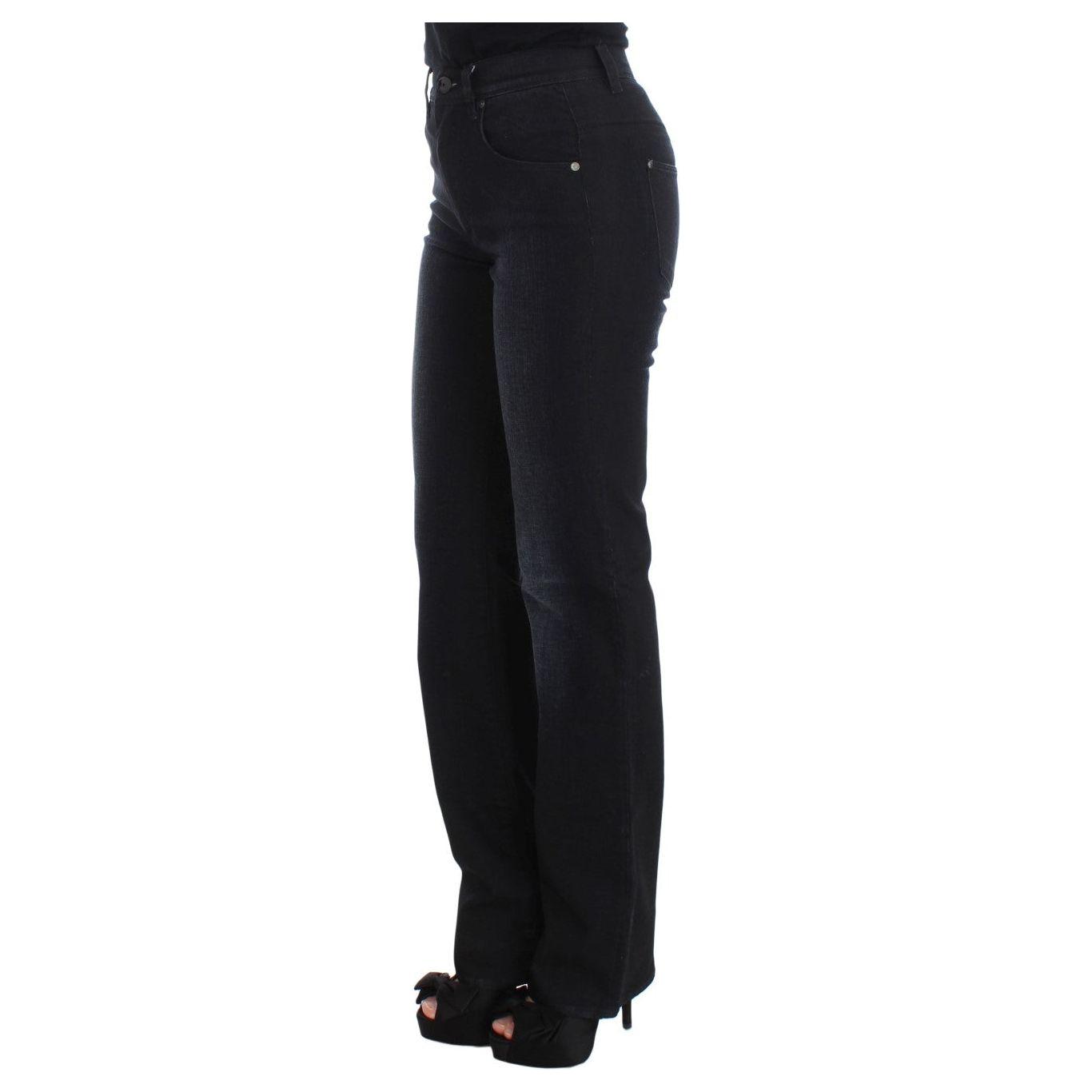 Ermanno Scervino Blue Cotton Blend Slim Fit Bootcut Jeans Jeans & Pants