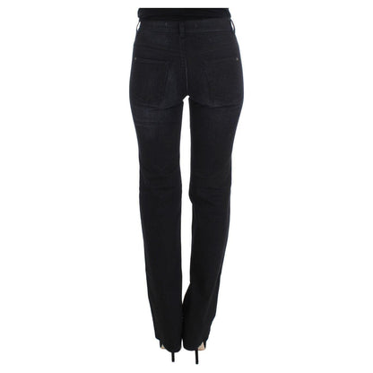 Ermanno Scervino Blue Cotton Blend Slim Fit Bootcut Jeans