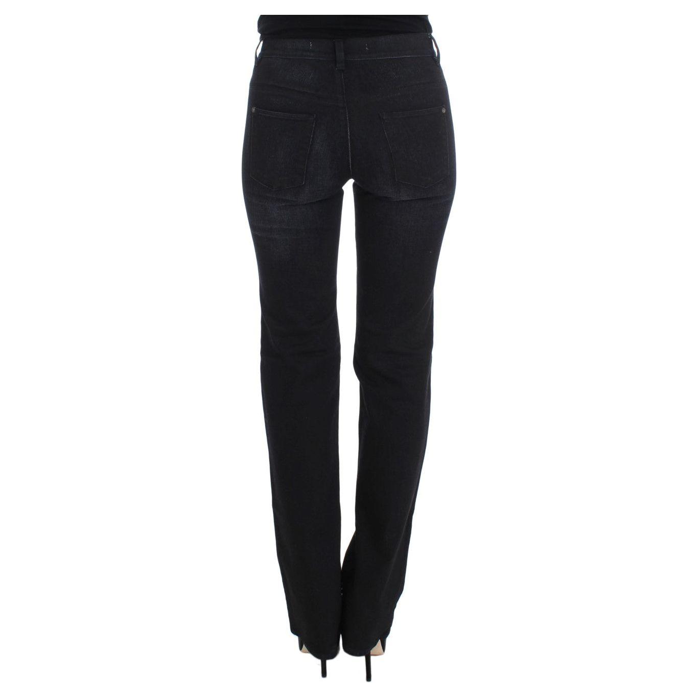 Ermanno Scervino Blue Cotton Blend Slim Fit Bootcut Jeans Jeans & Pants