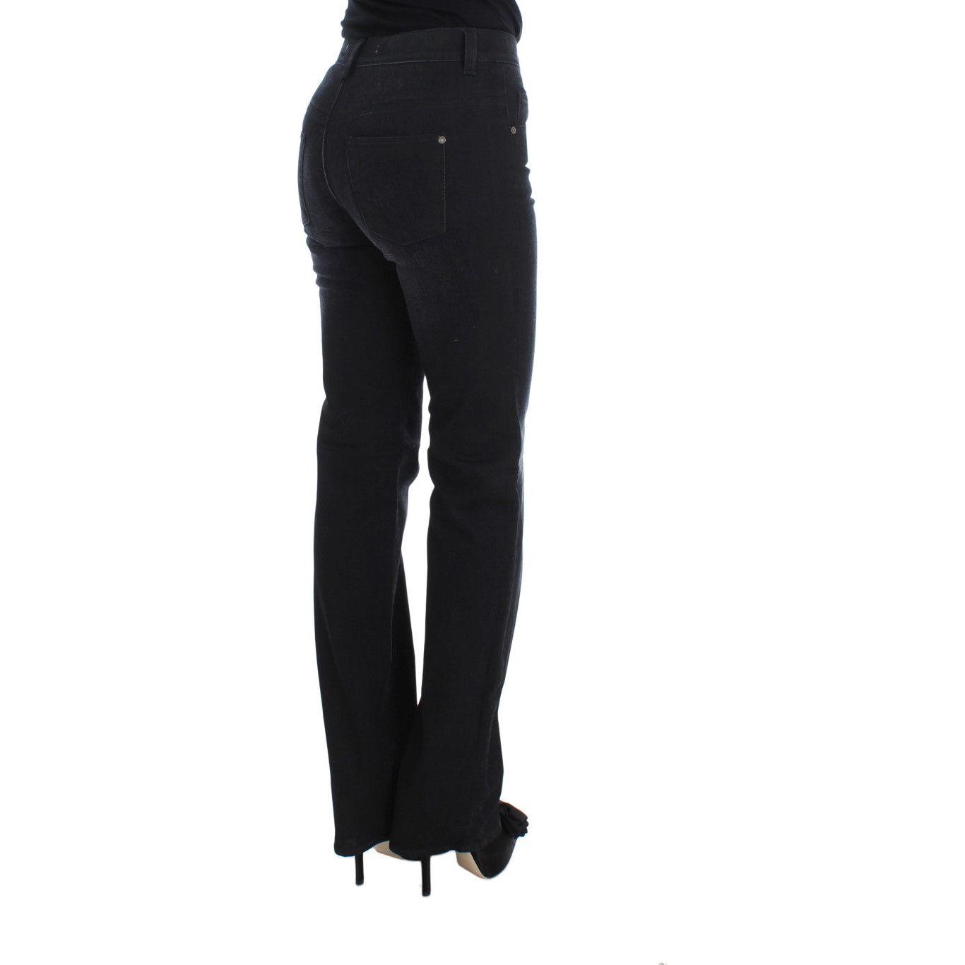 Ermanno Scervino Blue Cotton Blend Slim Fit Bootcut Jeans Jeans & Pants
