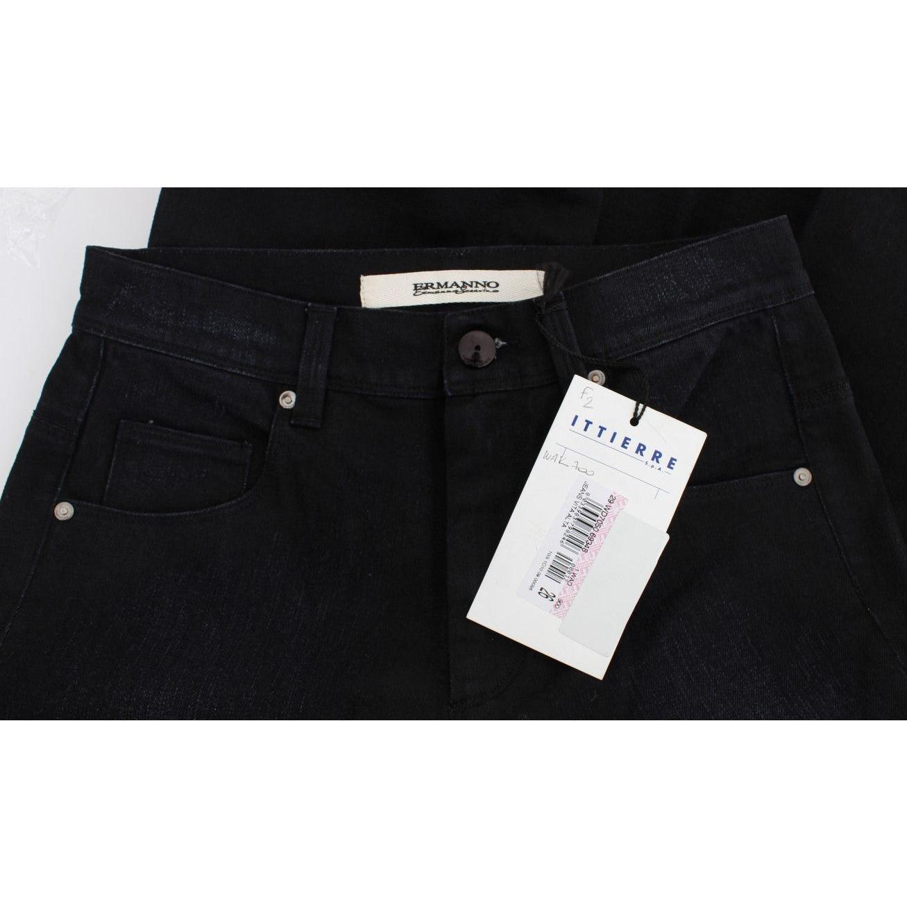Ermanno Scervino Blue Cotton Blend Slim Fit Bootcut Jeans Jeans & Pants
