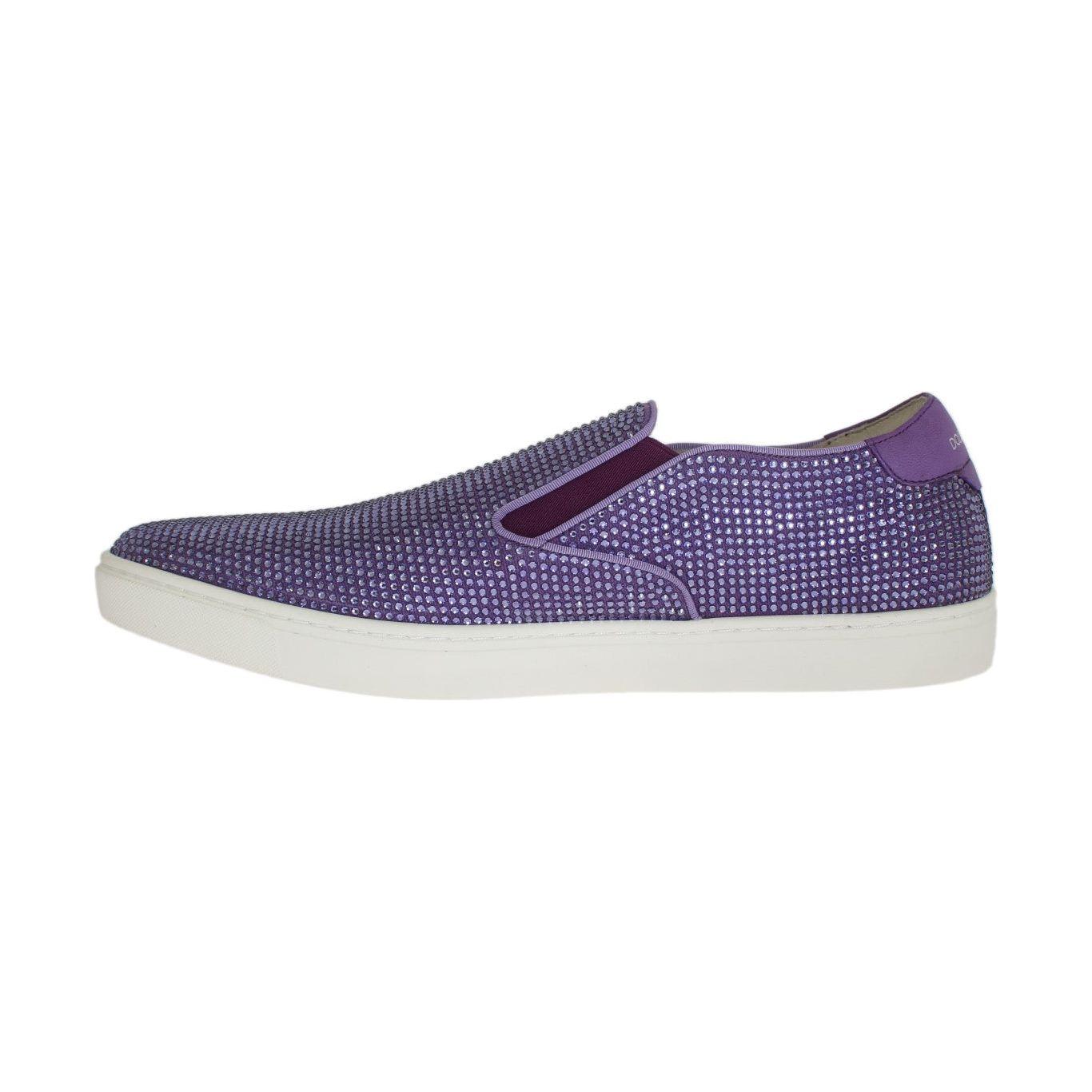 Dolce & Gabbana Purple Strass Canvas Logo Sneakers