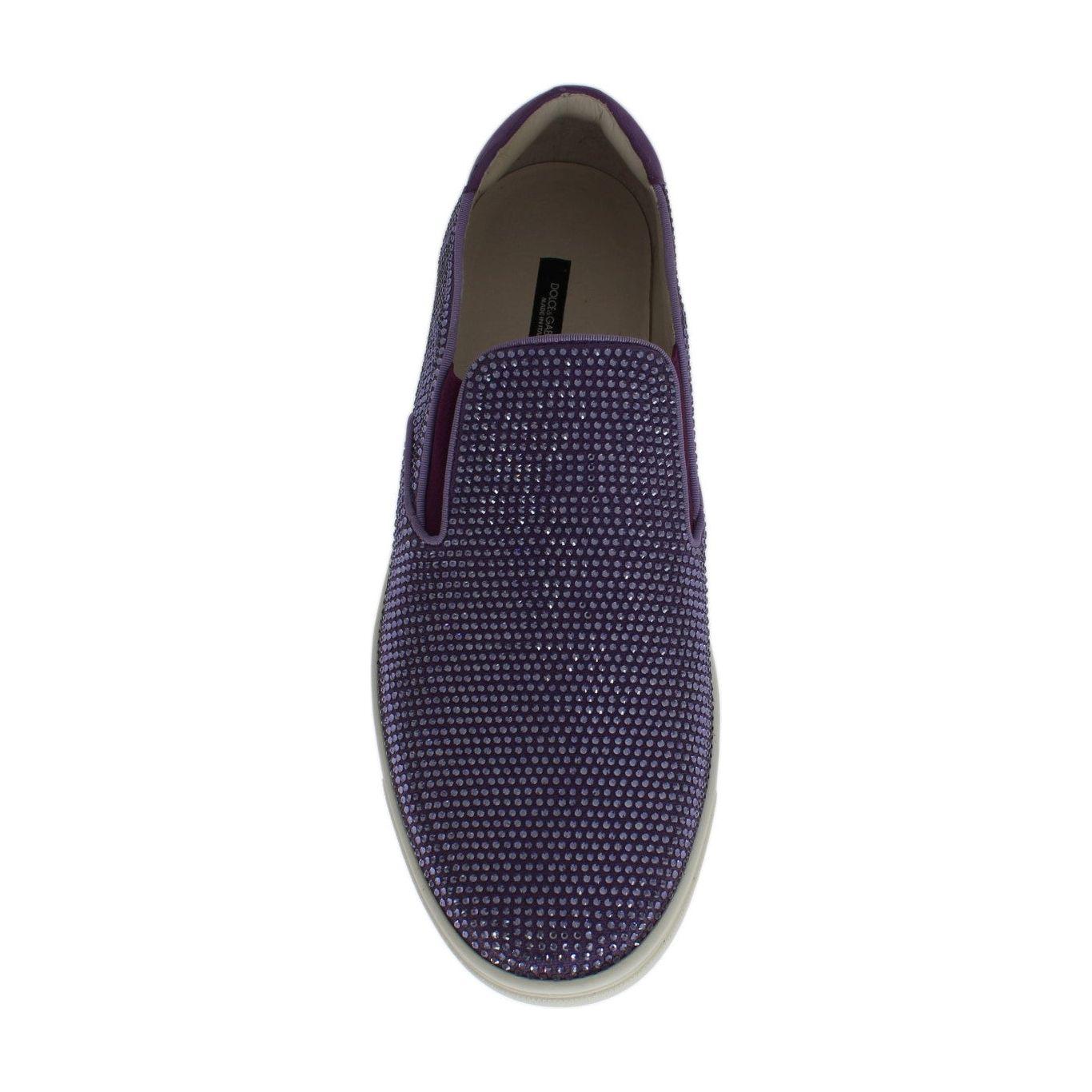 Dolce & Gabbana Purple Strass Canvas Logo Sneakers