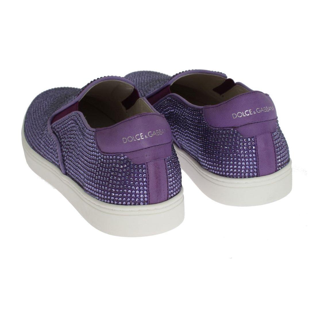 Dolce & Gabbana Purple Strass Canvas Logo Sneakers