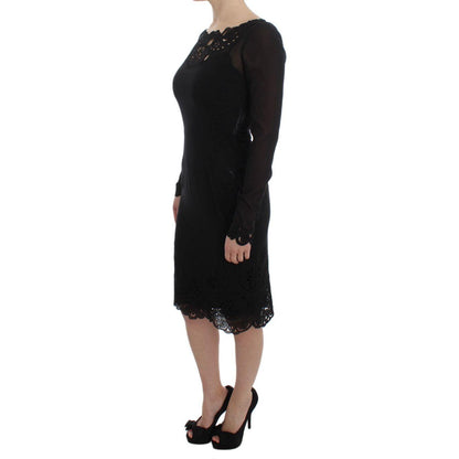 Dolce & Gabbana Black Silk Stretch Sheath Dress