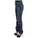 John Galliano Blue Wash Cotton Blend Slim Fit Bootcut Jeans