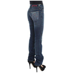 John Galliano Blue Wash Cotton Blend Slim Fit Bootcut Jeans