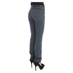 John Galliano Blue Cotton Blend Slim Fit High Waist Jeans Jeans & Pants