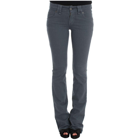 John Galliano Blue Cotton Blend Slim Fit Bootcut Jeans Jeans & Pants