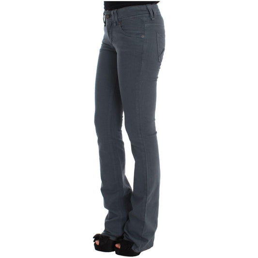 John Galliano Blue Cotton Blend Slim Fit Bootcut Jeans Jeans & Pants