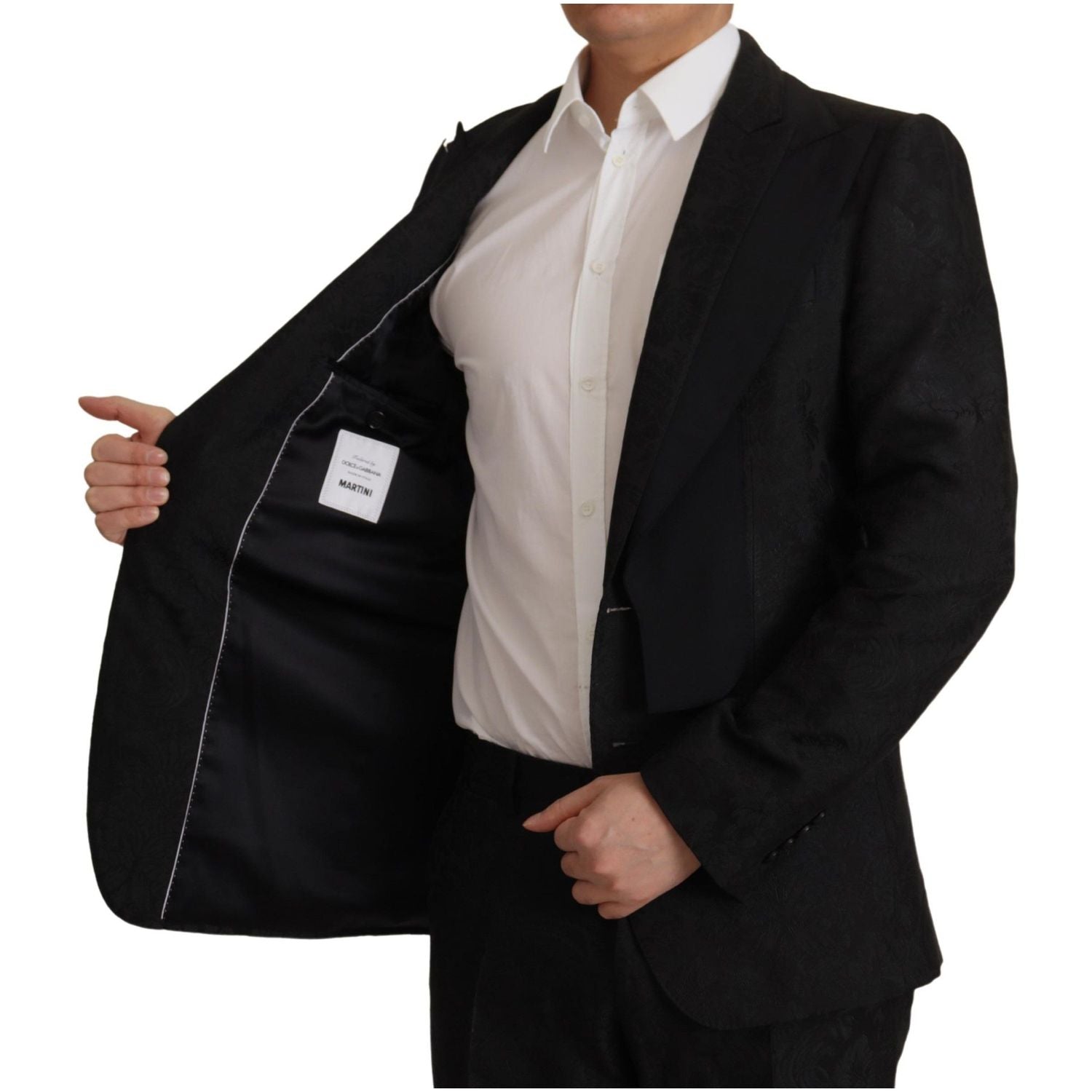 Dolce & Gabbana Black Polyester Formal 2 Piece MARTINI Suit