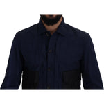 Dsquared² Dark Blue Cotton Collared Long Sleeves Casual Shirt