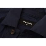 Dsquared² Dark Blue Cotton Collared Long Sleeves Casual Shirt